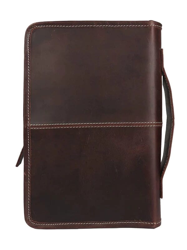 Classic Leather Bible Cover – Chocolate Brown