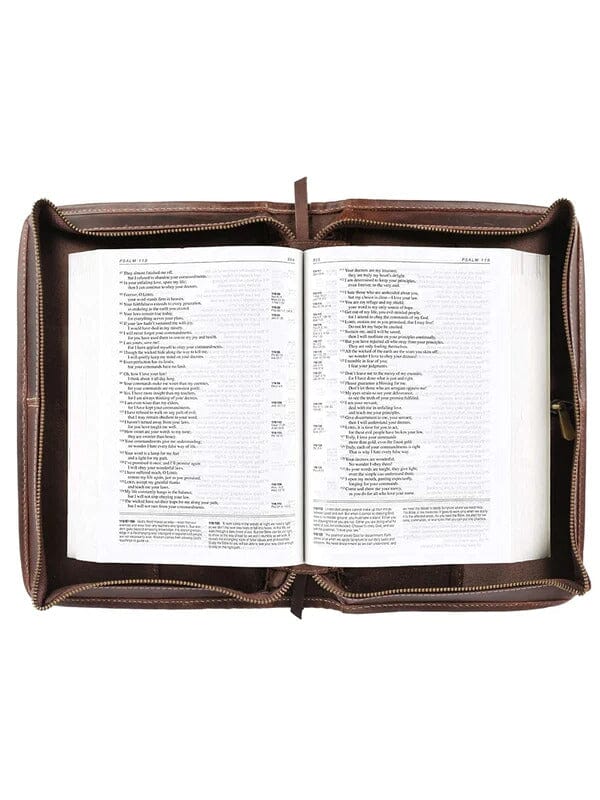 Classic Leather Bible Cover – Chocolate Brown