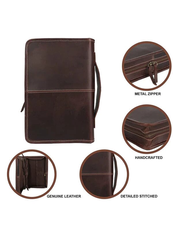 Classic Leather Bible Cover – Chocolate Brown