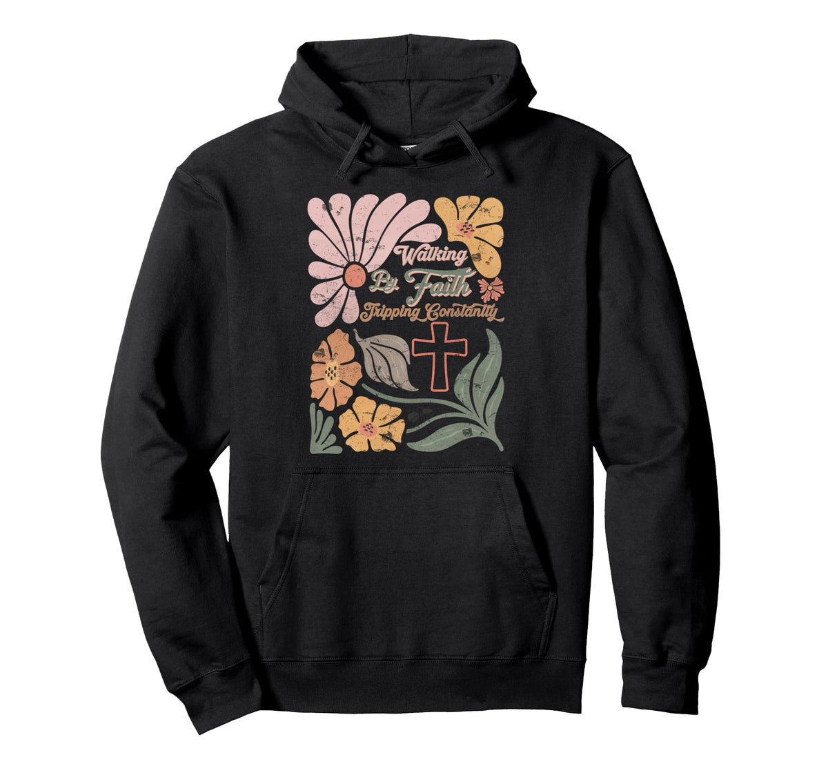 Boho Christian Walking Faith Tripping Hoodie - Novelty Apparel Unisex
