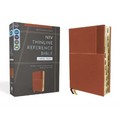 Niv, Thinline Reference Bible (Deep Study at a Portable Size), Large Print, Leathersoft, Brown, Red Letter, Thumb Indexed, Comfort Print - Imitation Leather