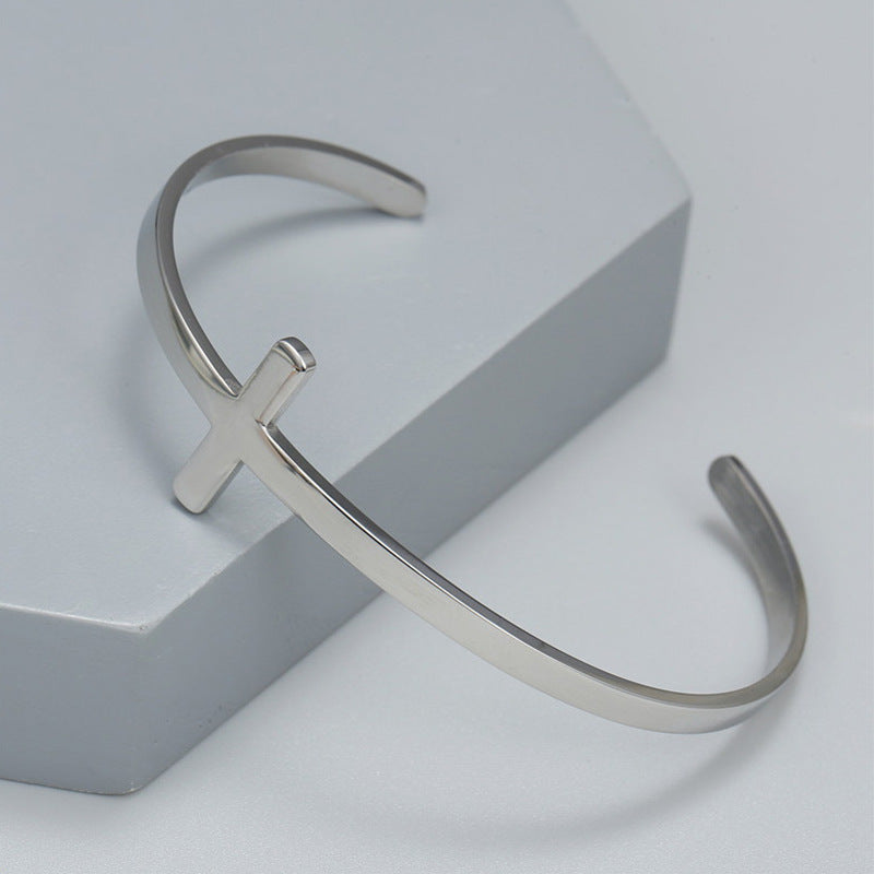 Men’s Double-Chain Cross Bracelet
