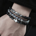 Men’s Hematite Cross Bracelet
