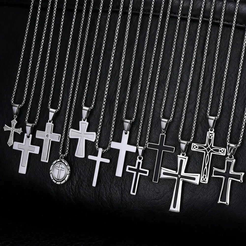Classic Stainless-Steel Cross Necklace
