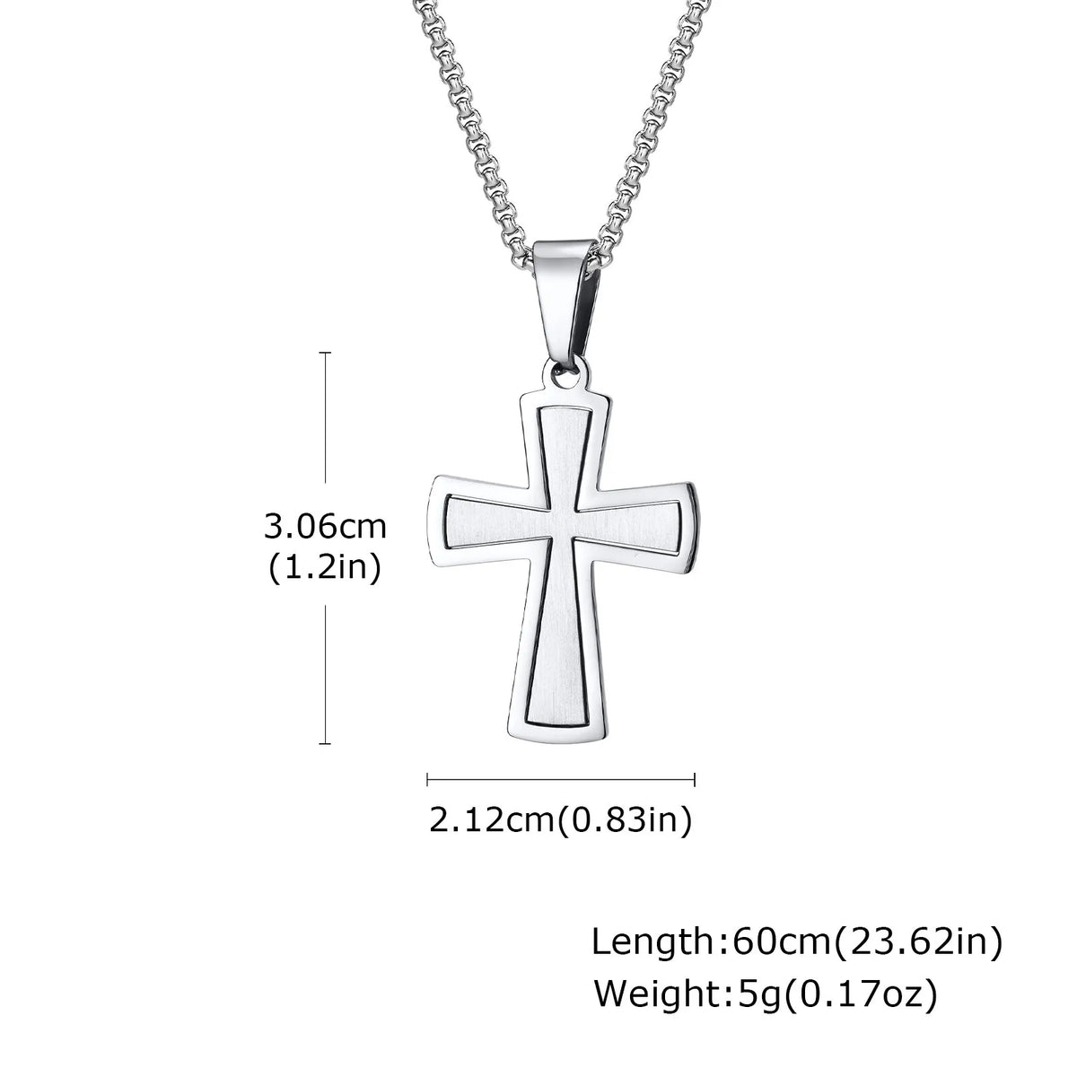 Classic Stainless-Steel Cross Necklace