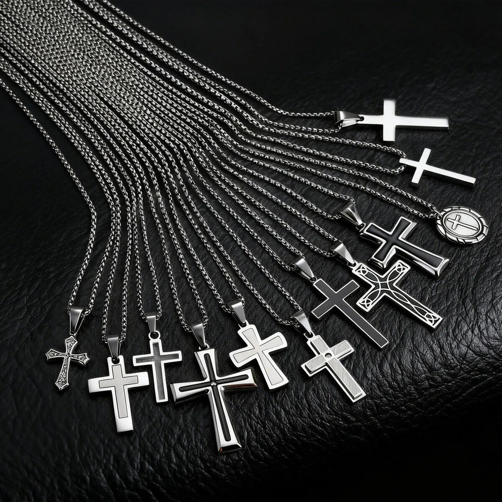 Classic Stainless-Steel Cross Necklace