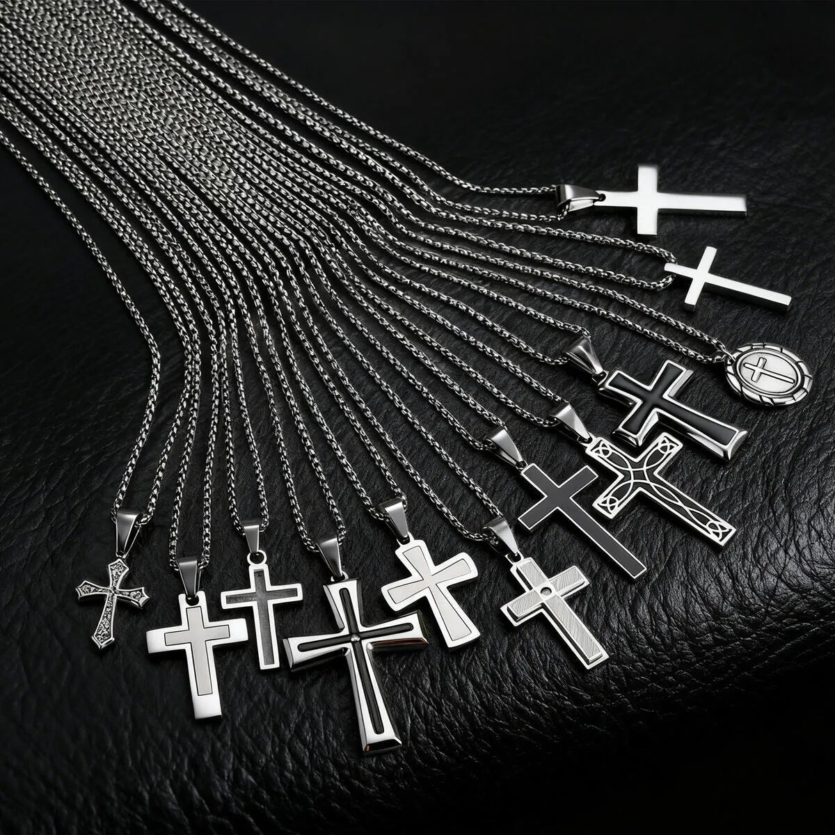 Classic Stainless-Steel Cross Necklace