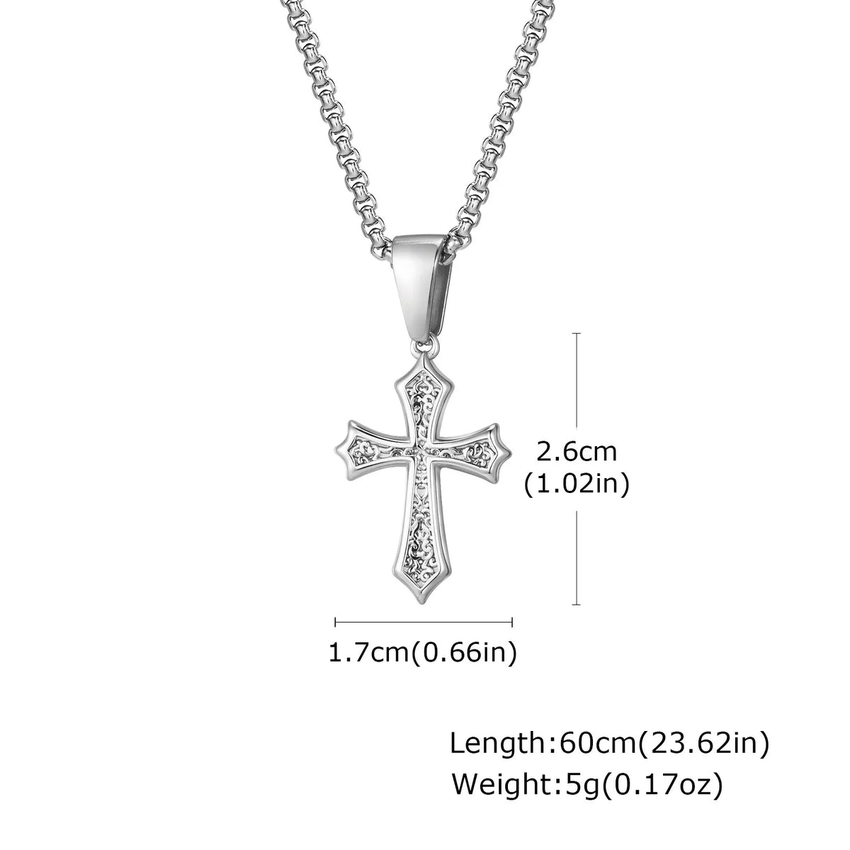 Classic Stainless-Steel Cross Necklace