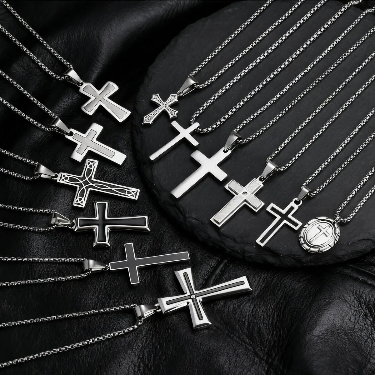Classic Stainless-Steel Cross Necklace