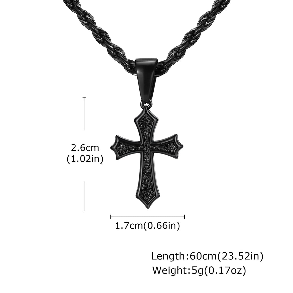 Retro Stainless-Steel Cross Necklace