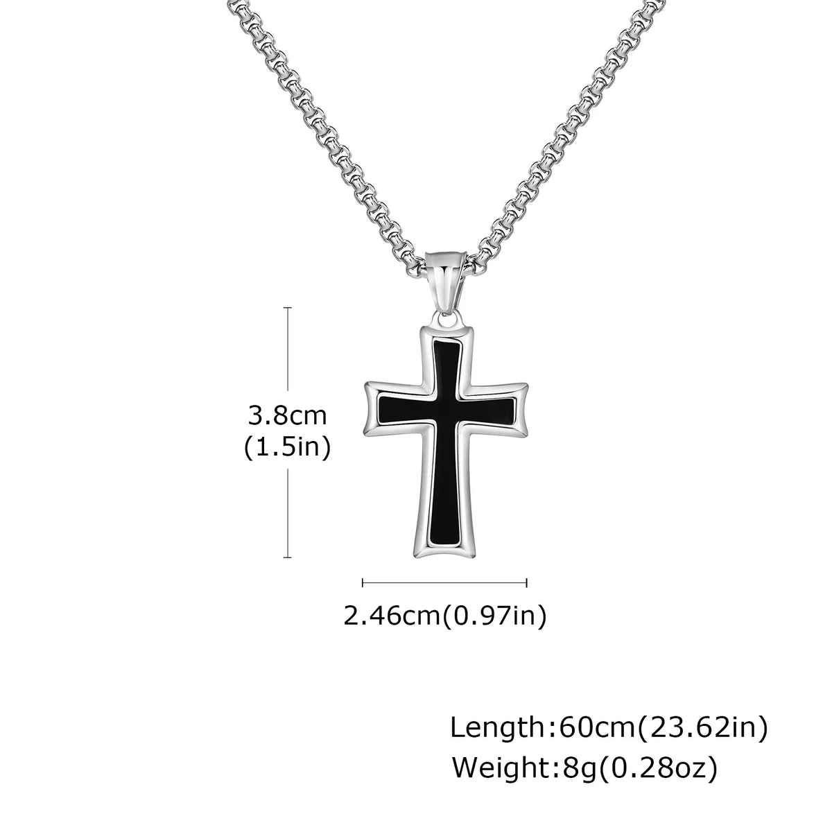 Classic Stainless-Steel Cross Necklace