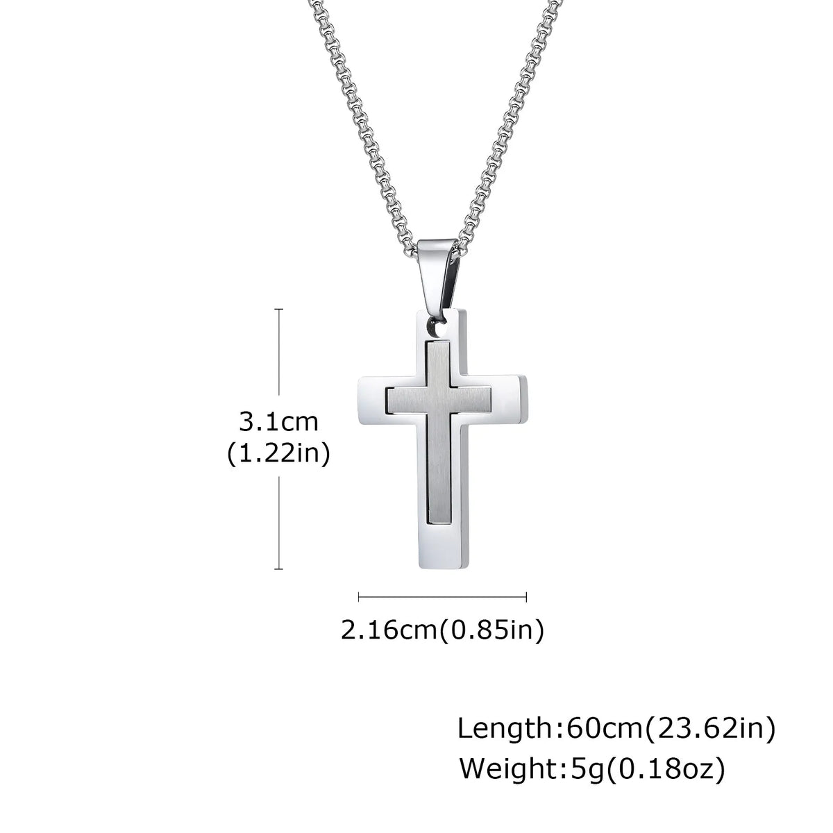 Classic Stainless-Steel Cross Necklace