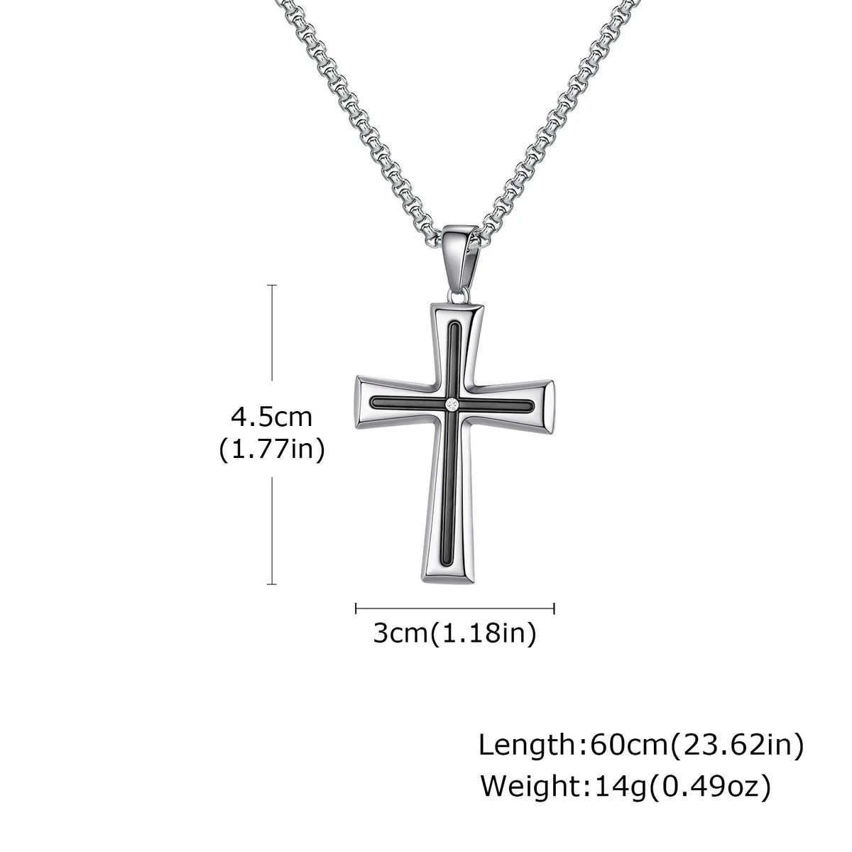 Classic Stainless-Steel Cross Necklace
