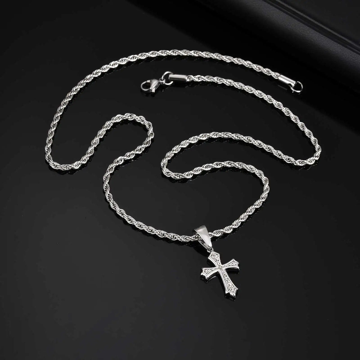 Retro Stainless-Steel Cross Necklace