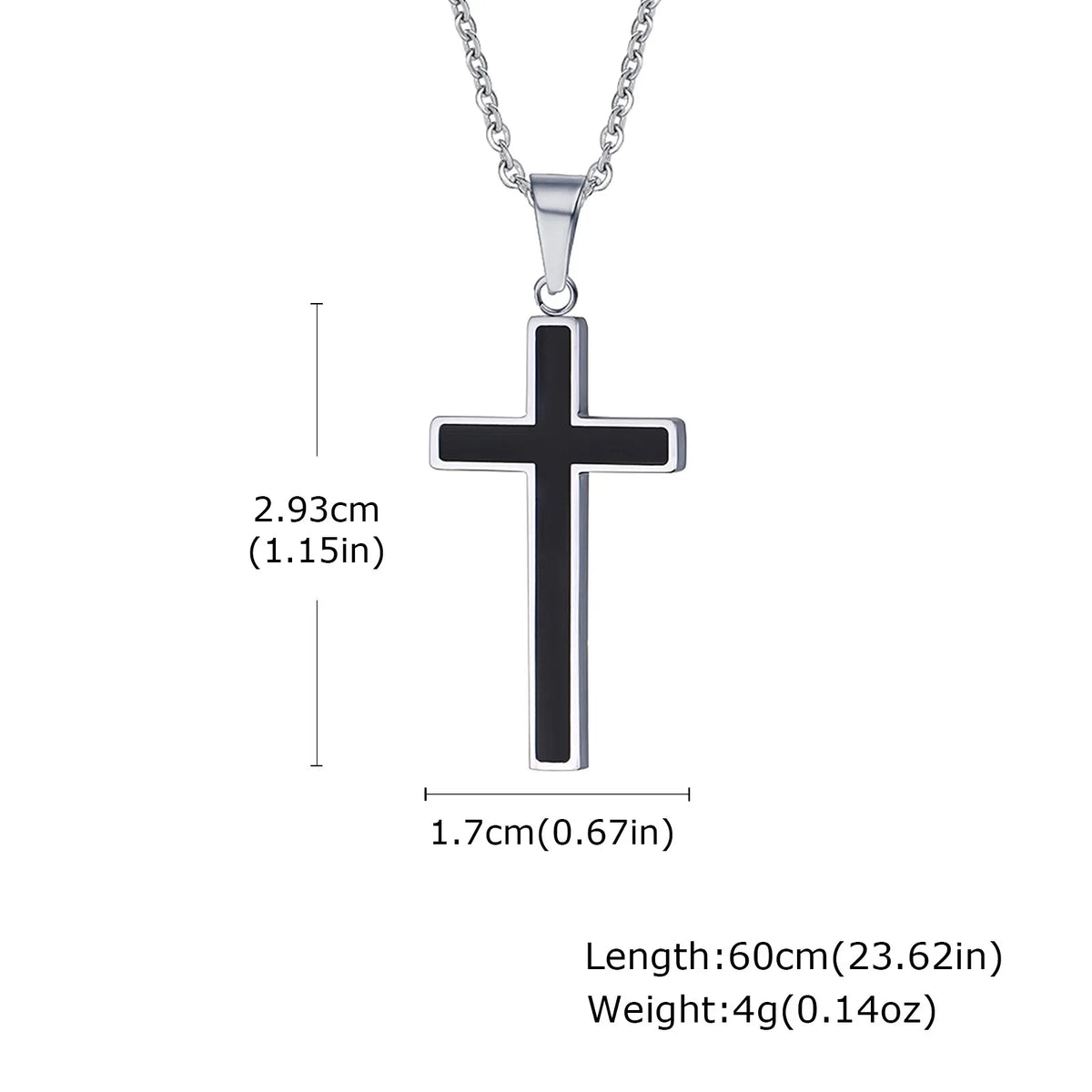 Classic Stainless-Steel Cross Necklace
