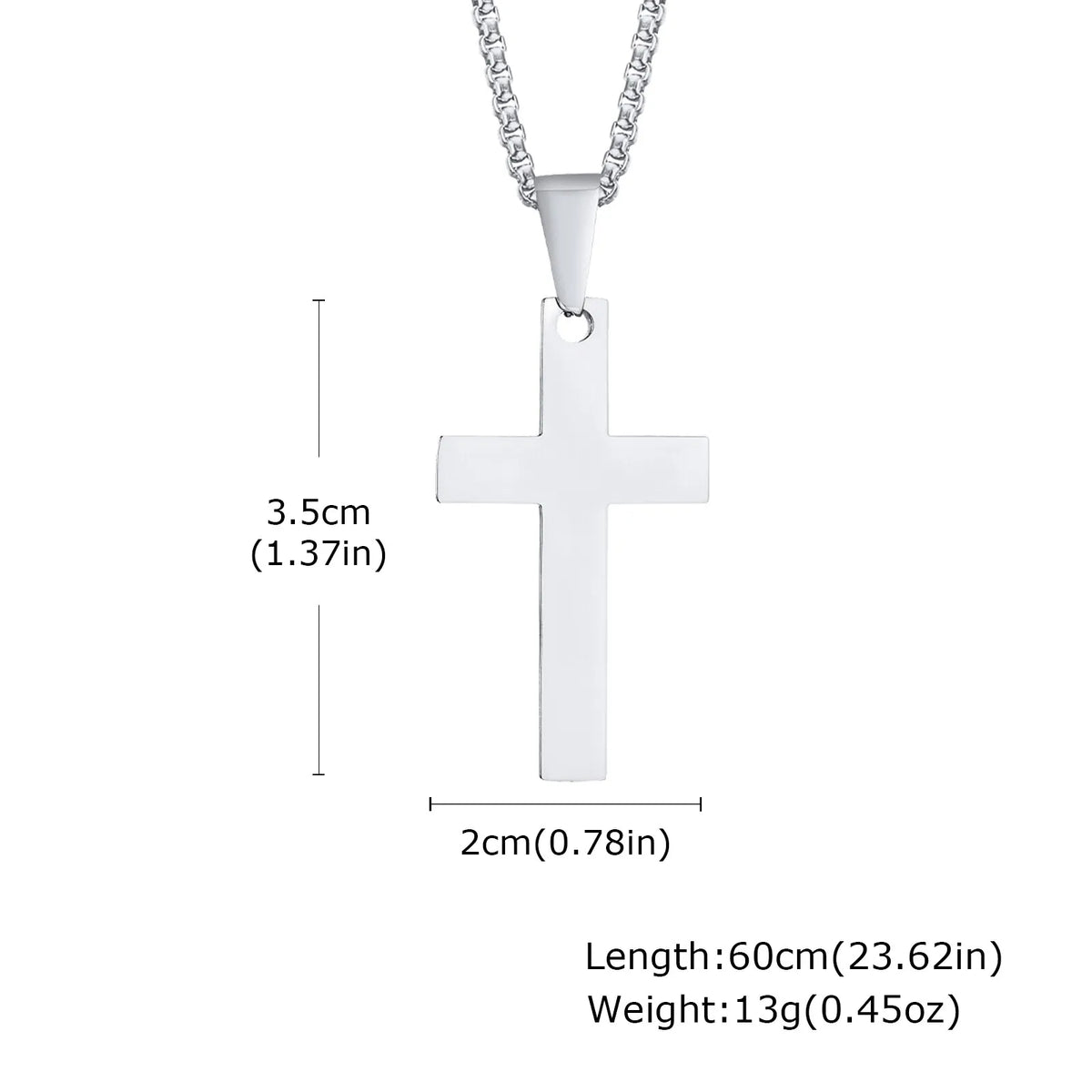 Classic Stainless-Steel Cross Necklace