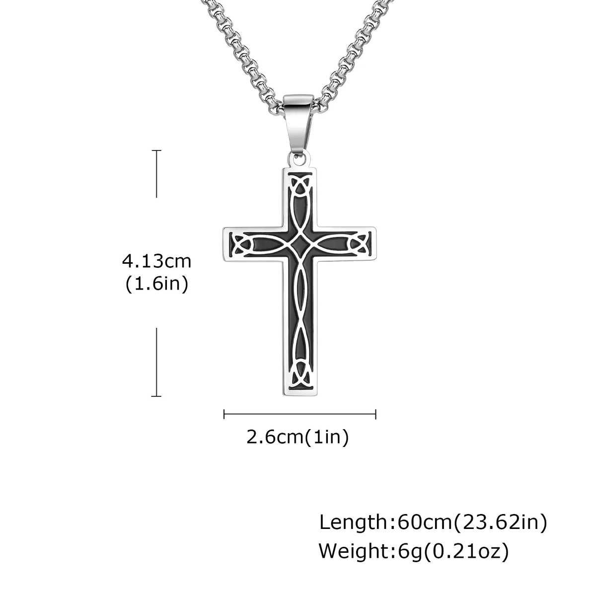 Classic Stainless-Steel Cross Necklace