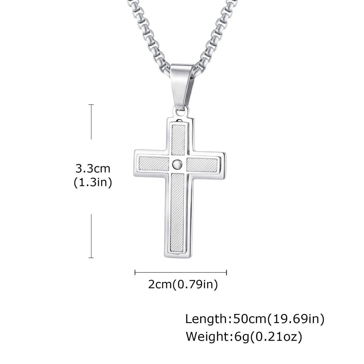 Classic Stainless-Steel Cross Necklace