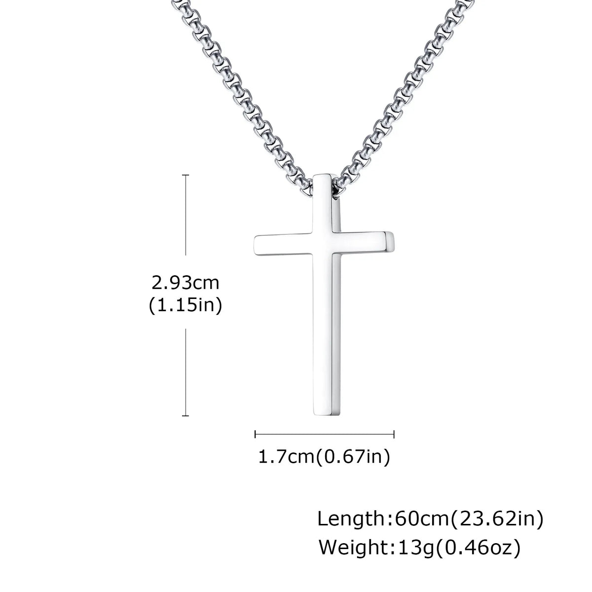 Classic Stainless-Steel Cross Necklace
