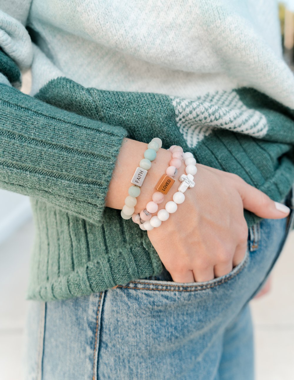 Classic White Cross Bracelet