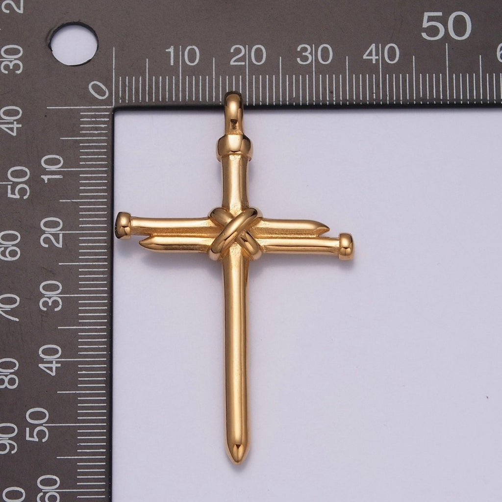 Nail Cross Pendant Necklace