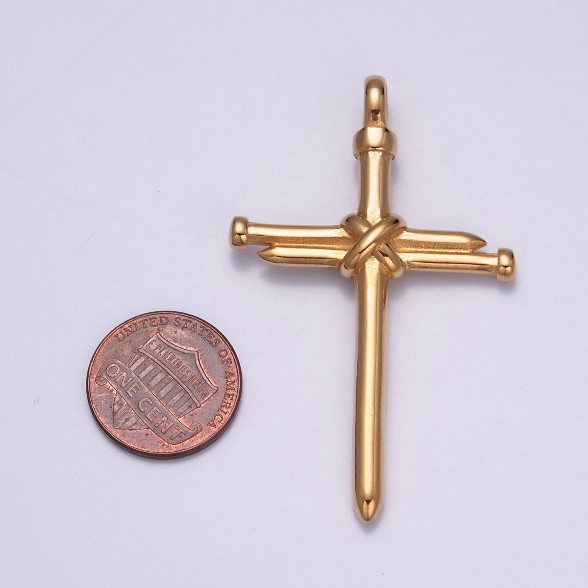 Nail Cross Pendant Necklace