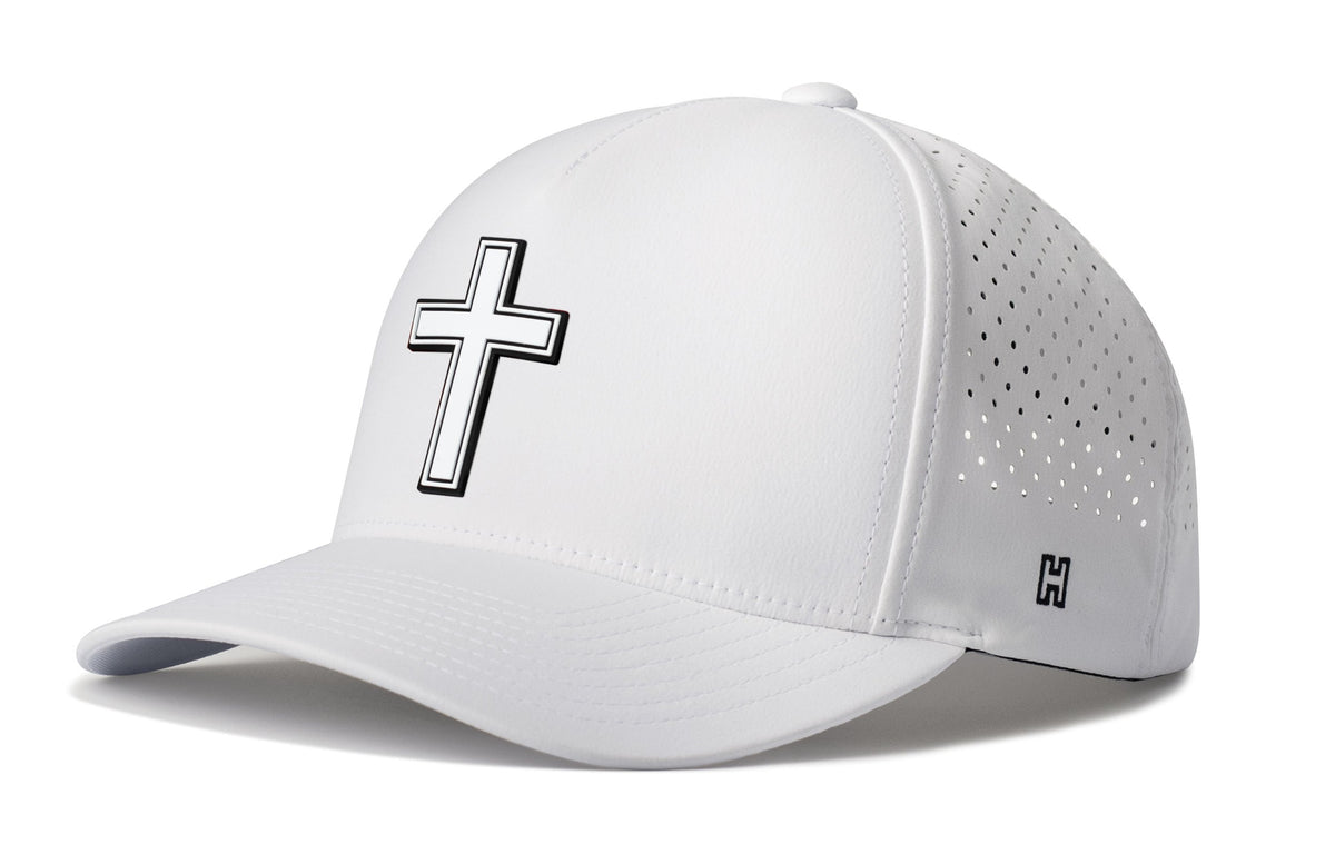Cross Performance 5-Panel Hat  |  White Christian Flexfit Snapback
