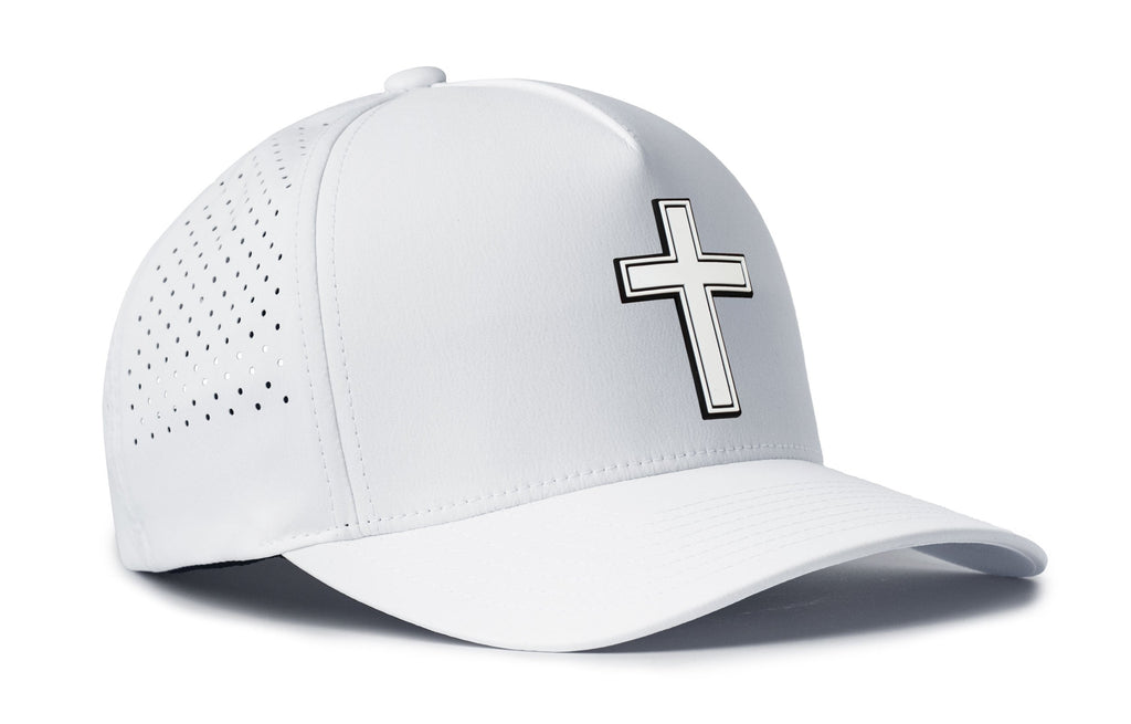 Cross Performance 5-Panel Hat  |  White Christian Flexfit Snapback
