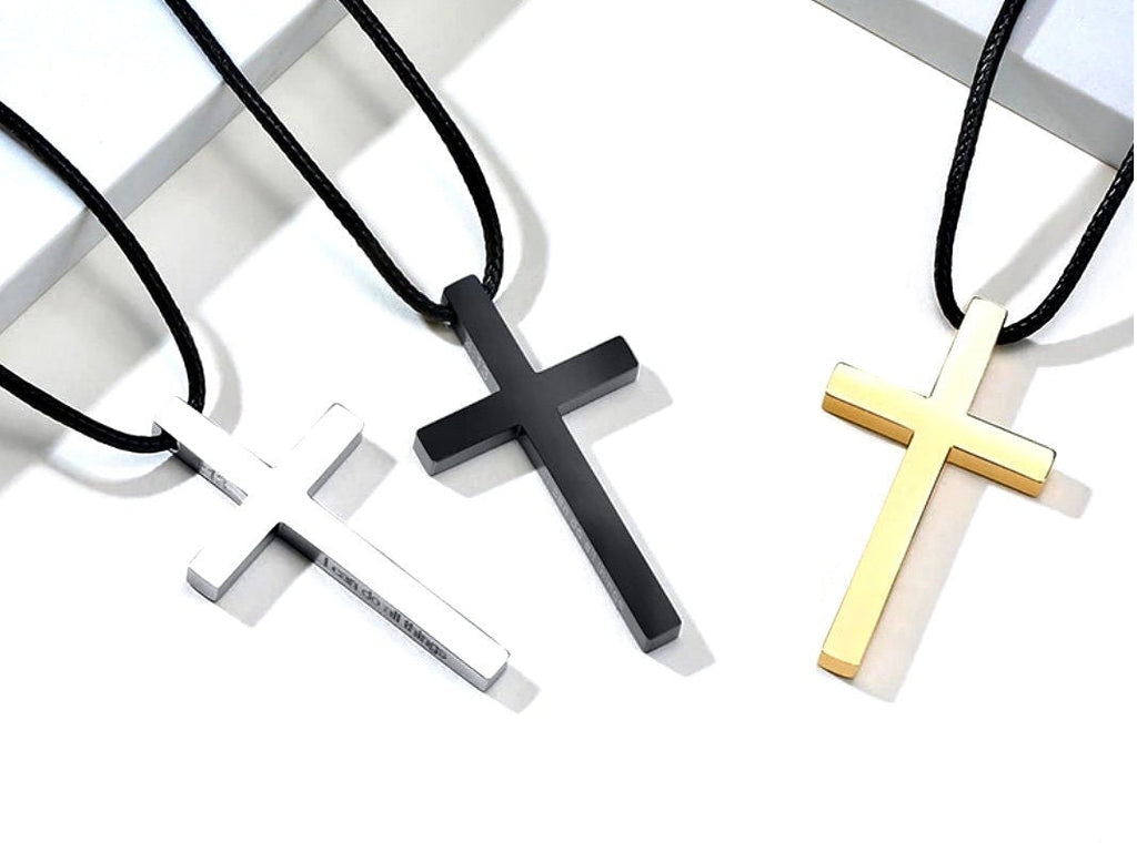 Philippians 4:13 Cross Necklace
