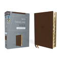 Niv, Thinline Bible, Large Print, Leathersoft, Brown, Red Letter, Thumb Indexed, Comfort Print - Imitation Leather